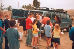 Distributing the food